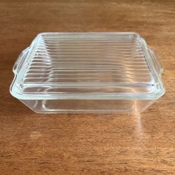Vintage Pyrex #503 Clear Ribbed Lid Refrigerator Dish 1.5-Quart