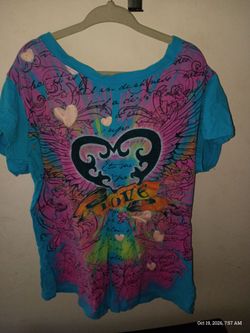 Colorful Graphic Love Heart T-Shirt