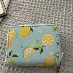 Trina Turk  Lemon Print Zip Around Small Wallet 