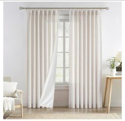 Natural Pinch Pleat Light Filtering Curtain