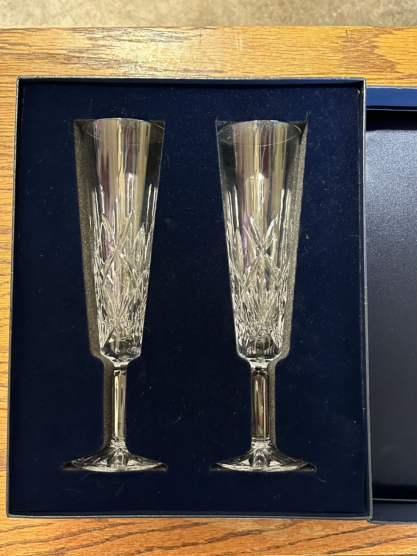 Tiffany & Co. Floret Champagne Pair Set Wine Glasses