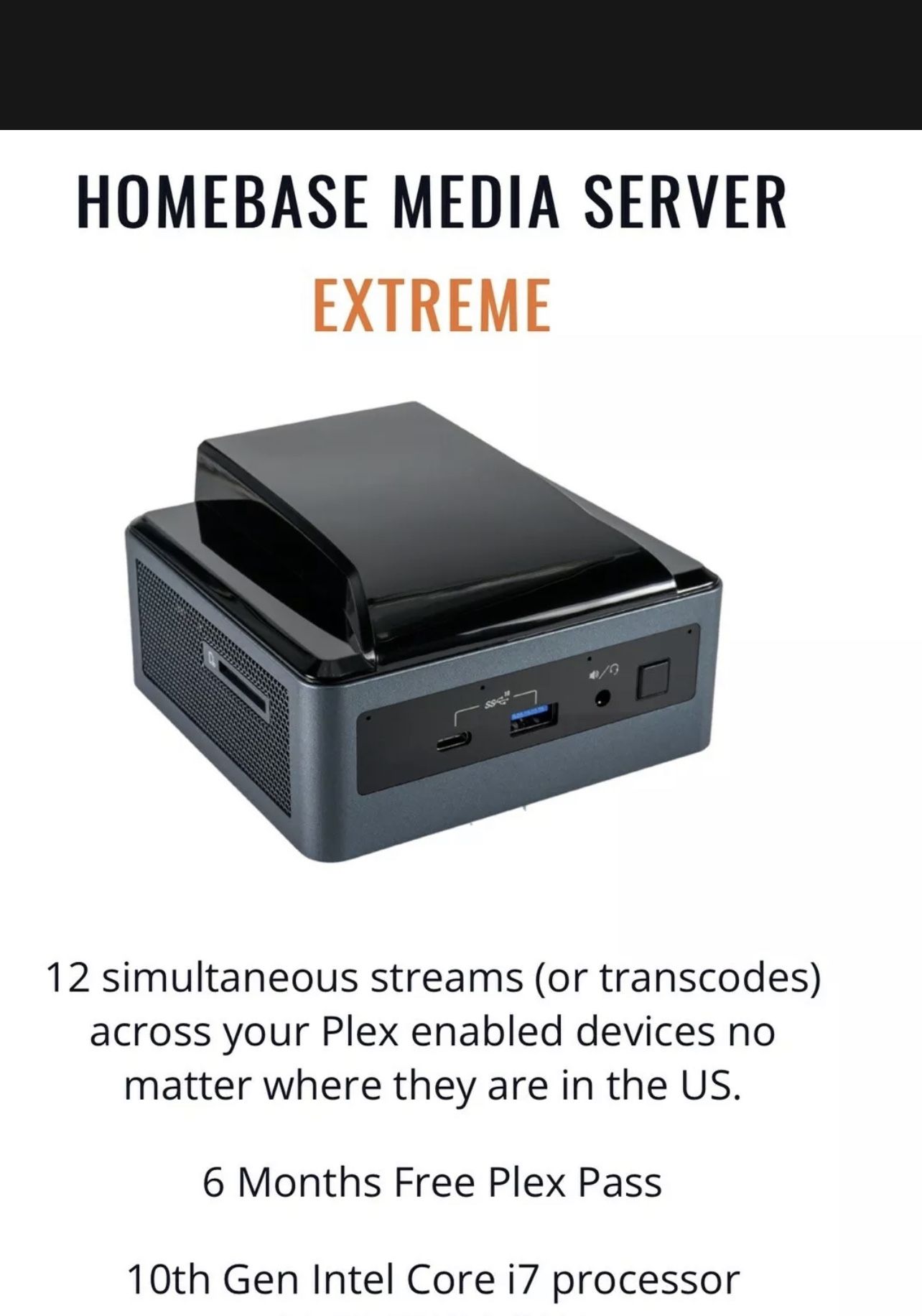 simply nuc homebase media server EXTREME bundle W/ Logitech Keyboard & Mouse.