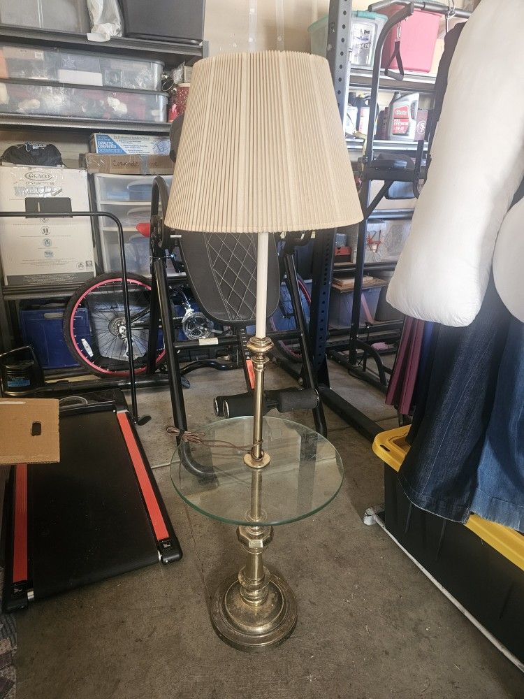 Antique Lamp With Glass Table $150