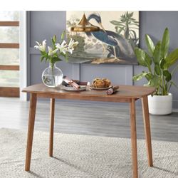 Brand New Mid-Century Modern Rectangular Dining Table-Walnut Finish