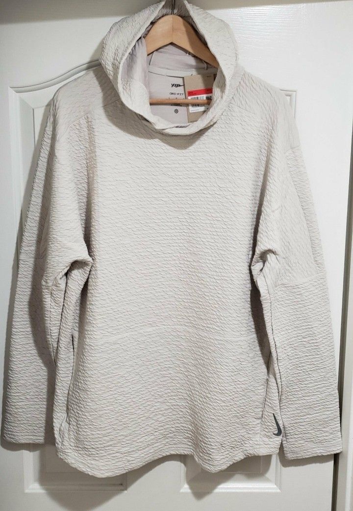 Nike Yoga Dri-Fit Nomad Pullover Hoodie Light Bone Men's Size XL CZ2219-072 Authentic New