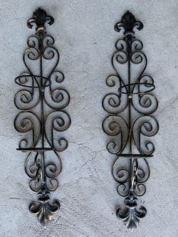 2 Metal Wall Candle Holders