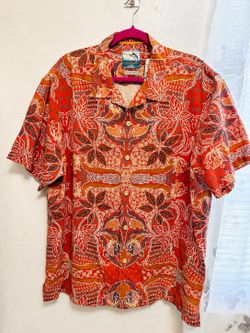 Tommy Bahama Island Modern Fit Silk Hawaiian Shirt Red Floral Print XL NWT