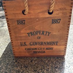 1887 Morgan Silver Dollar Vintage Wooden Crate.