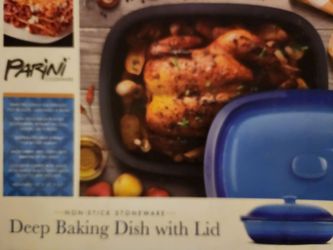 Parini stoneware non-stick covered baking dish