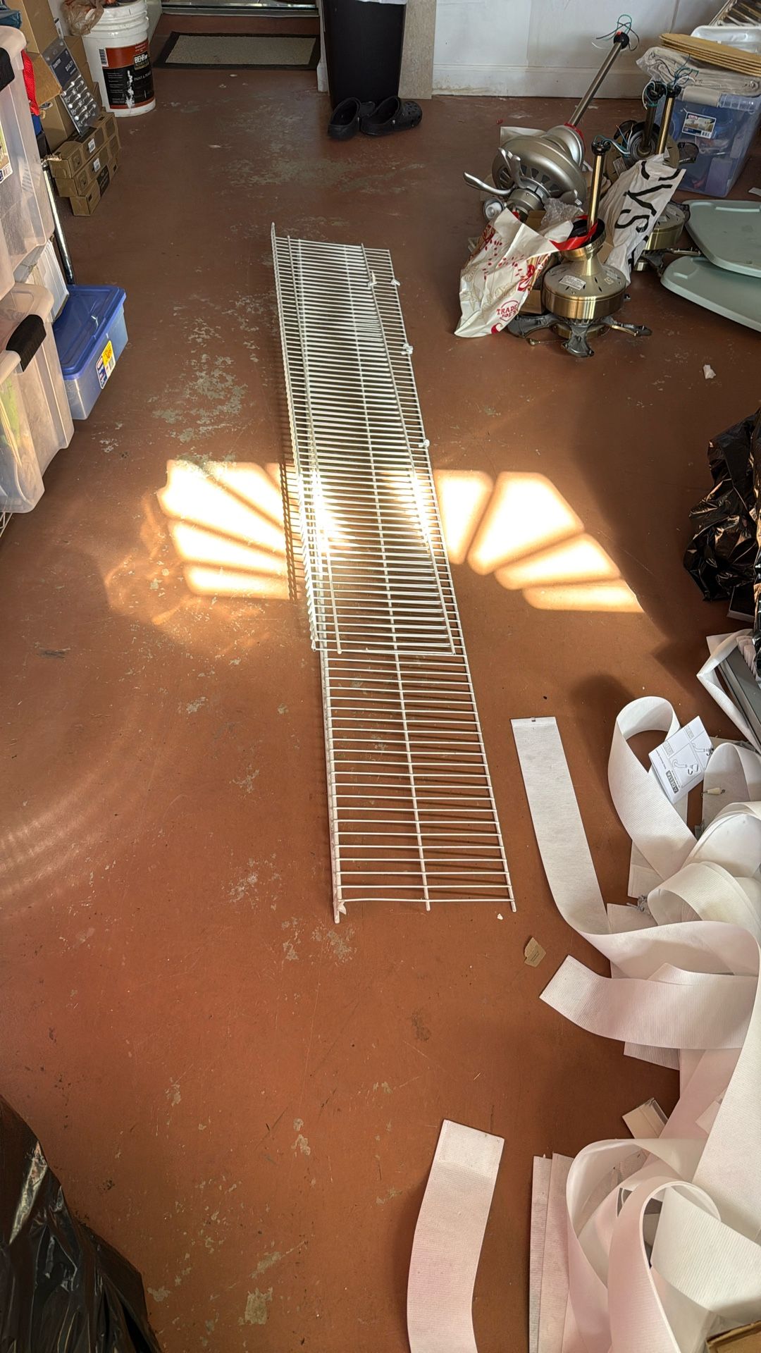 Two Sections Of Wire Shelving With Brackets