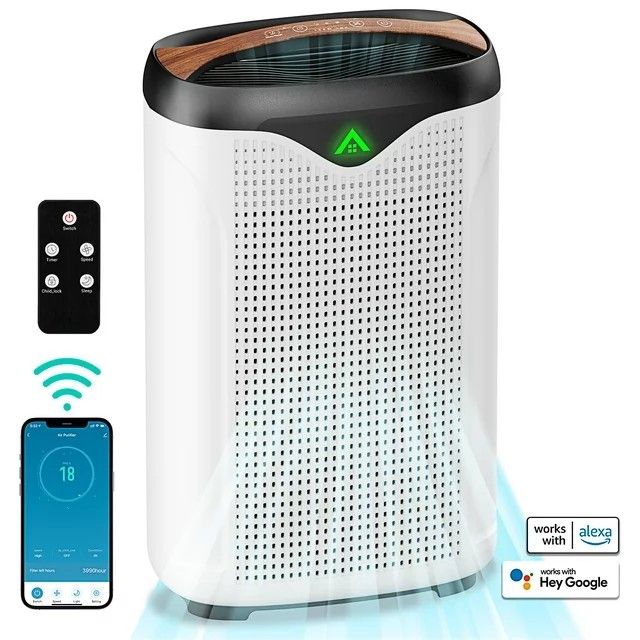 Smart Air Purifier 1076sqft, WiFi, Voice, Alexa