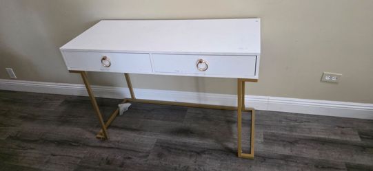 White desk - lazy dog not included