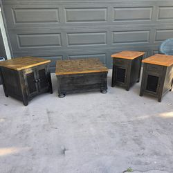 Ashley Furniture 4 piece living room furniture set (3) end Tables (1) coffee table read description for details