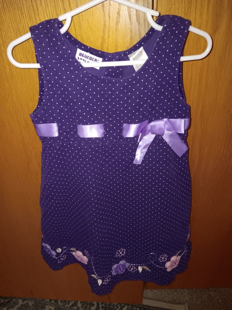 Girls Size 4, Blueberi Boulevard Purple Corduroy Dress 