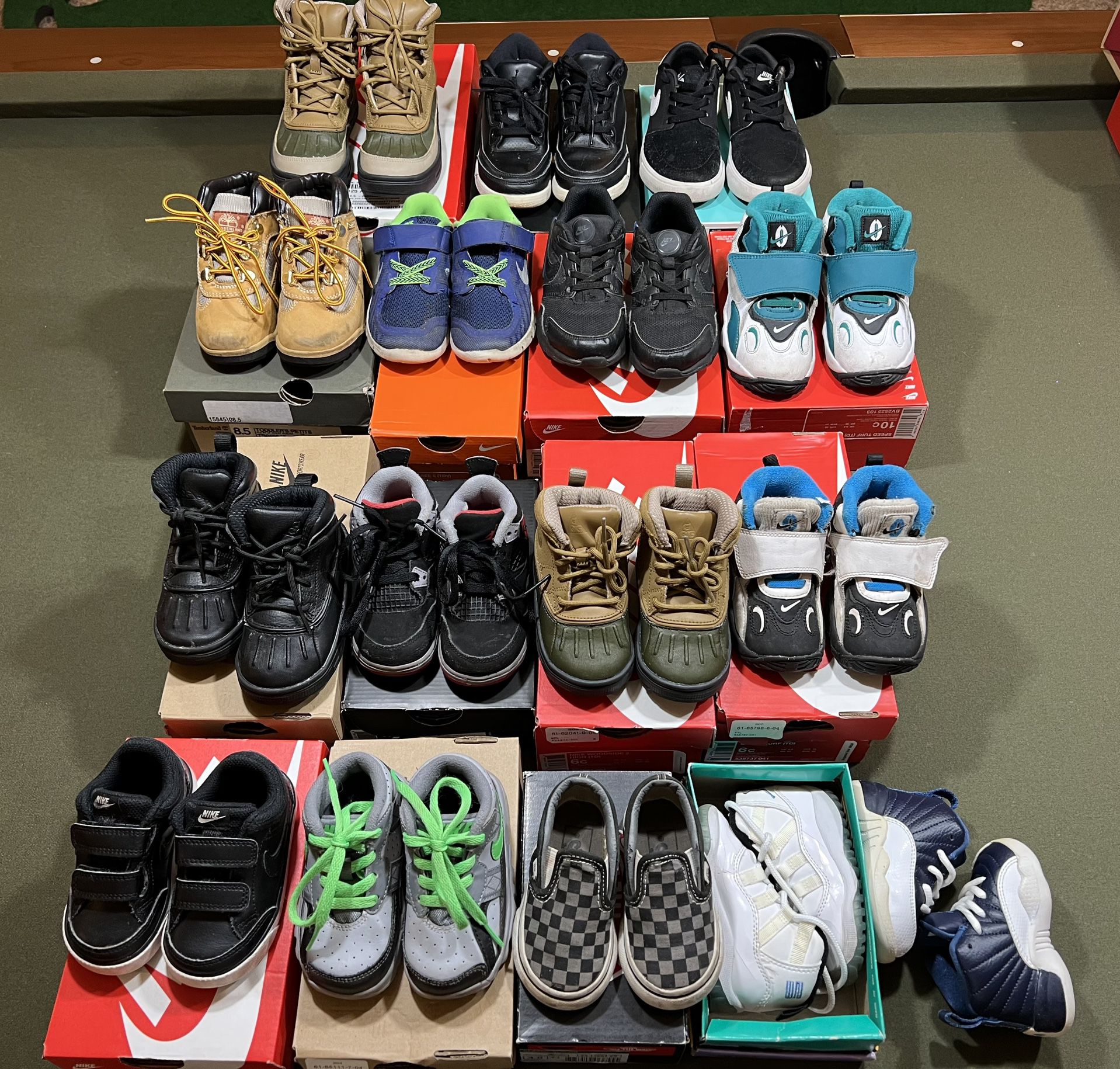 Kids Jordans, Nike, Timberland, Vans Shoes 