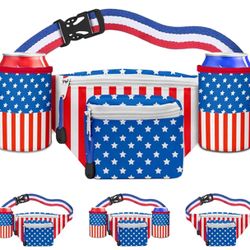 4th of July Fanny Packs Drink Holder USA Glasses American Flag Fanny Packs Waist Packs 4th of July Accessories for Women Men fourth of July Deals Outf