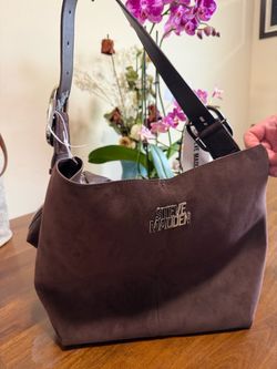 Steve Madden Brown Shoulder Bag + Matching Pouch