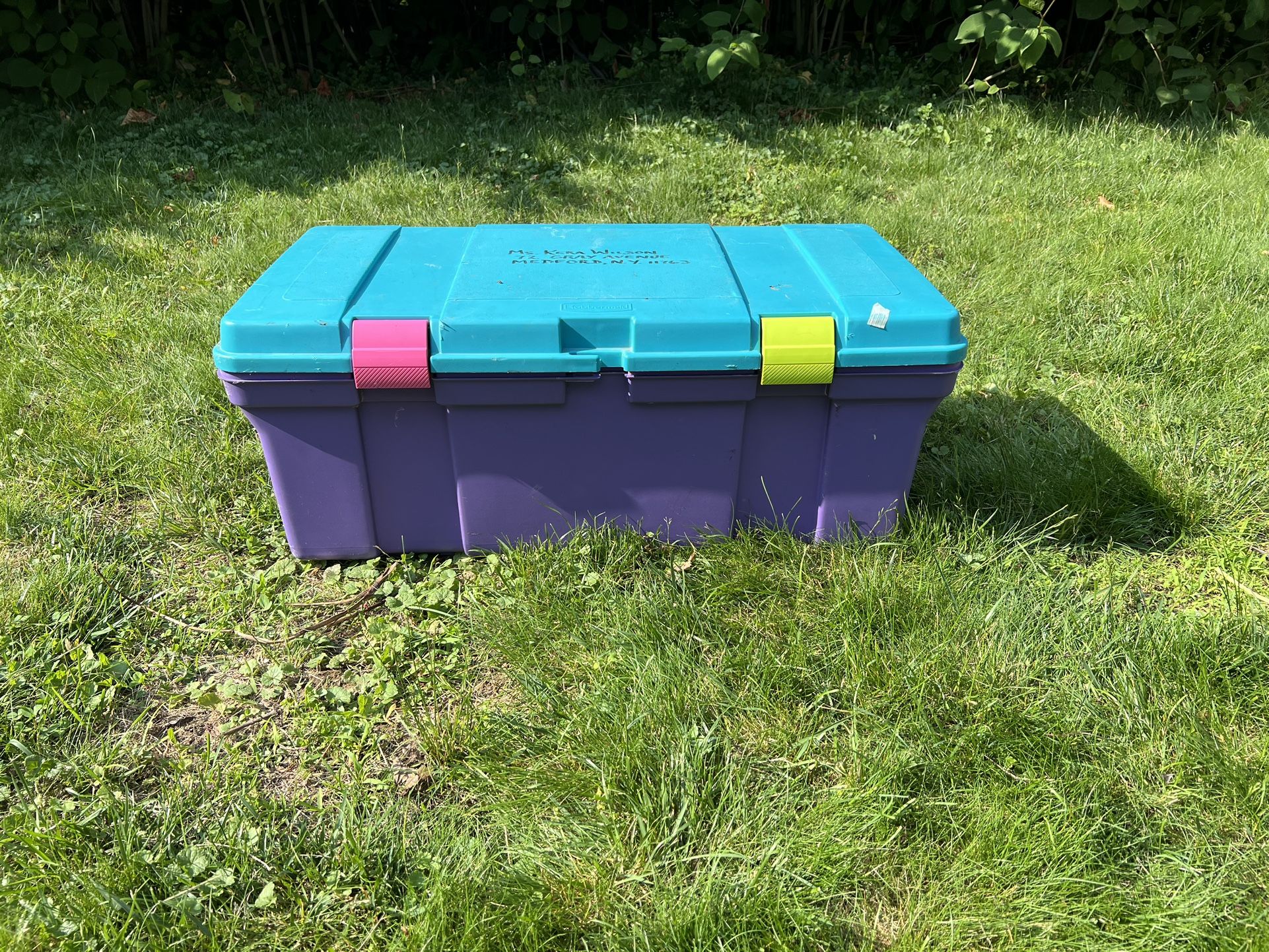 Vintage 1991 Rubbermaid Keepers Totelocker Colorblock Storage Tote