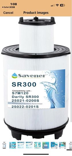 New in box Savener® S7M120 System 3 Inner and Outer Pool Filter, Compatible with 25021-0200S & 25022-0201S, Replacement for Sta-Rite System 3 S7M120, 