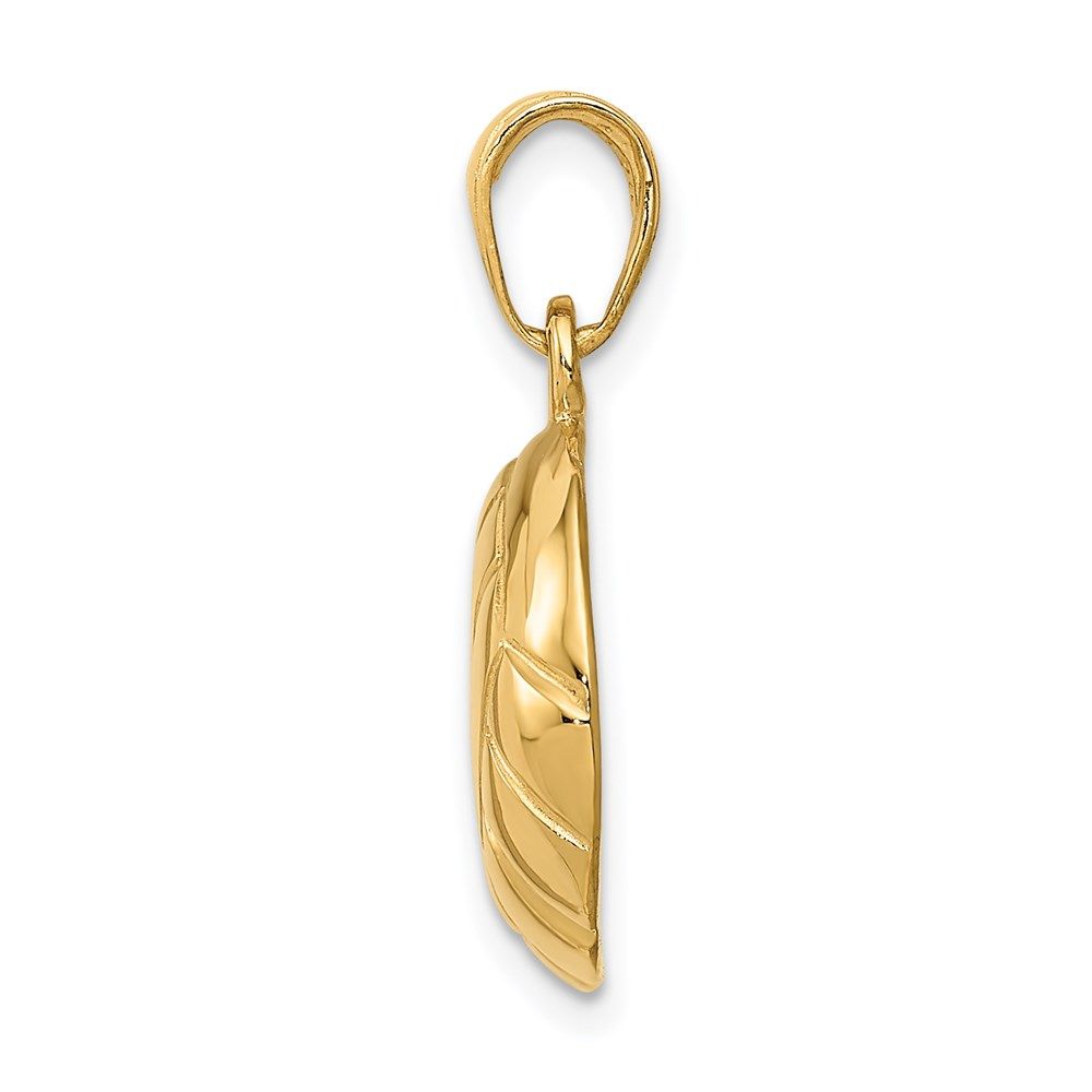14k Yellow Gold Polished Open-Backed Volleyball Charm Pendant