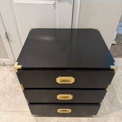 Black And Gold End Table Chest Drawers Nightstand