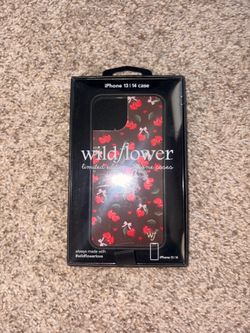 Wildflower iPhone 13/14 Case – Cherry & Bow Design (Original Packaging Included)