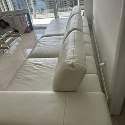 Leather White Sofa 