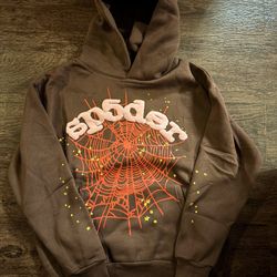 BROWN/PINK SP5DER HOODIE