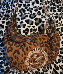 VIRAL Juicy Couture Queen of Couture Leopard Velour Bag