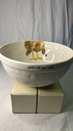 Rae Dunn Artisan Collection Gobble til you Wobble Serving Bowl
