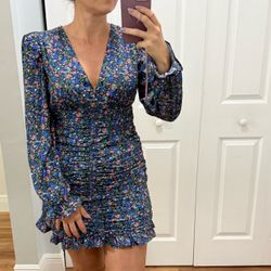 Koko + Mason Floral Ruched Mini Dress