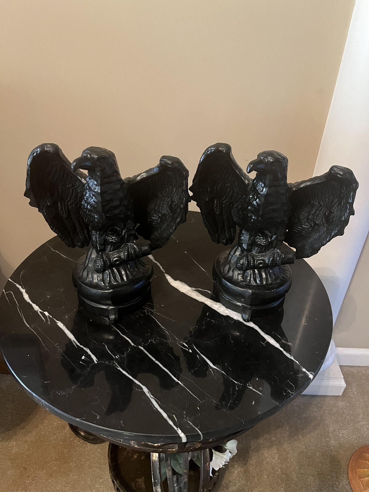 Antique Cast Iron Eagle Hitching Post Topper Bundle 10.8 lbs Authenticp