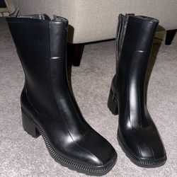Black Rain Boots - Size 8.5