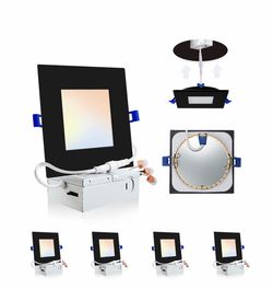 Adetu 4-Inch Square LED Recessed Lighting Kit (4-Pack)
