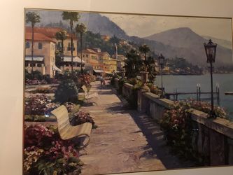 Large Framed Print Of Painting (South of France)