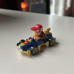 Diddy Kong in Mach 8 Mario Kart Hot Wheels Diecast Car Loose