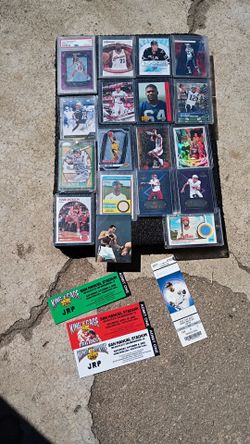 Mixed Sports Trading Cards Lot with Tickets