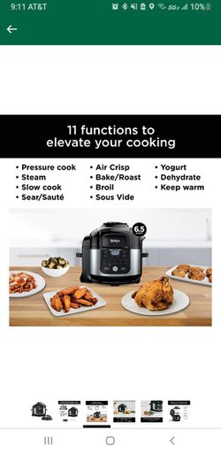 Ninja foody 6 and 1/2 quart crock pot pressure cooker and more. Thumbnail