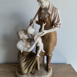 Royal Dux  Statue Blacksmith Wife Antique 