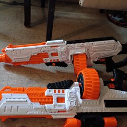 Two Battery Powered Automatic Nerf Shooters