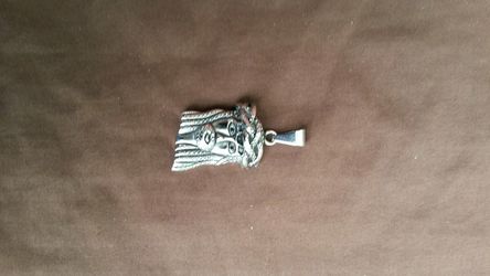 Solid stainless steel Jesus face pendant