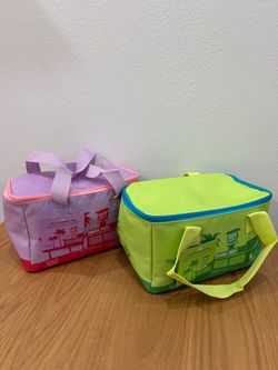 Trader Joe’s Mini Insulated Tote Bags – Set of 2 (Lavender/Pink & Lime Green) NWT