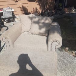Over Sized/ Stuffed Chair/ W Ottoman