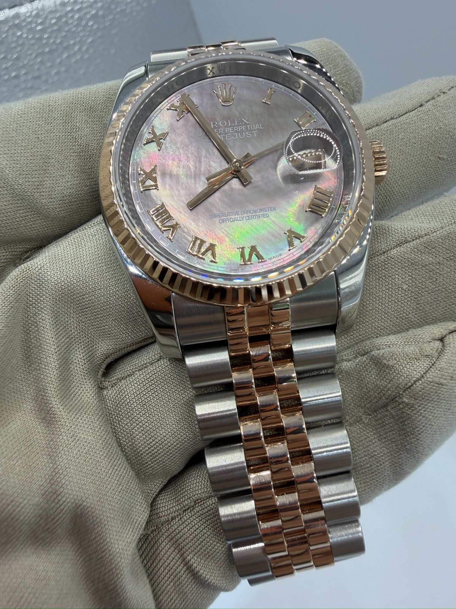 Rolex Datejust 36 Tahitian Mother Of Pearl 18k Rose Gold Jubilee