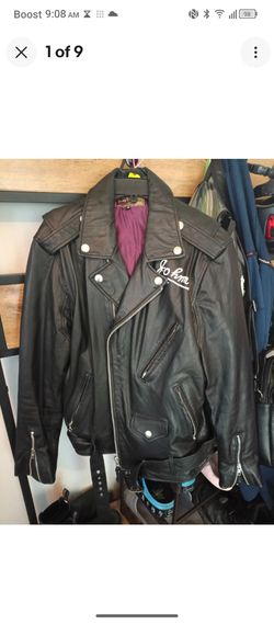 Marlon Brando Leather Sheepskin Jacket Moto Style Curphey Leather Size 40 Men