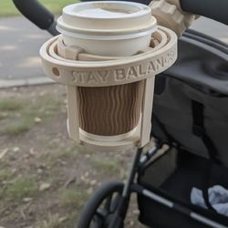 Stay Balanced Stroller Cup Holder Beige Infant Toddler Accessory