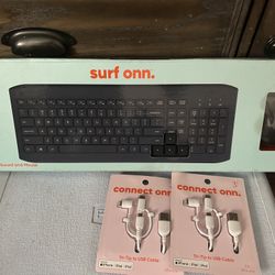 Onn. Keyboard&mouse And Chargers