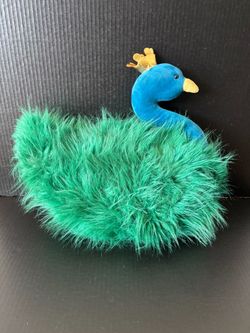 JellyCat London Fluffy Francis Green Peacock With Crown 16”