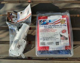 U.S. Flag w/pole bracket
