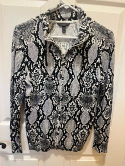 SOMA Soma Soft Women’s Lightweight Zip Up Jacket Snakeskin Animal Print Small